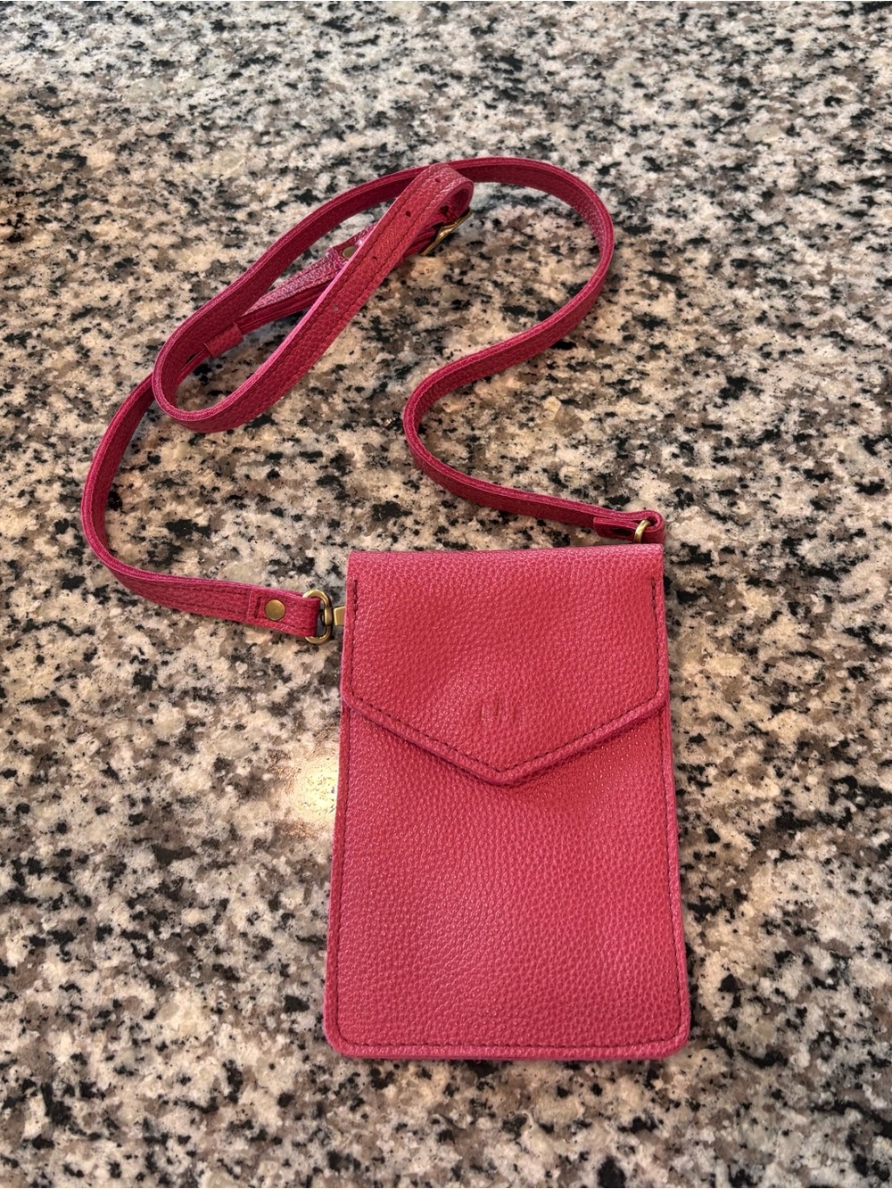 Portland Leather Parker Phone Bag in Wild Rose